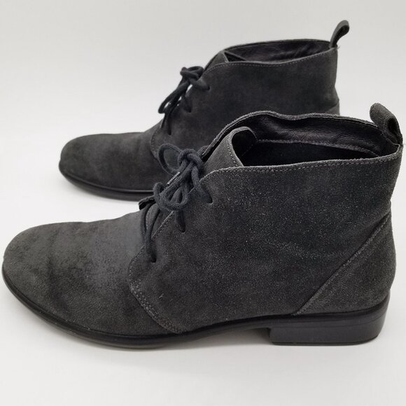 Naot Women's 9-9.5 Levanto Ankle Boots 40 Lace Up Comfort Dark Gray Suede $225 - Picture 4 of 16